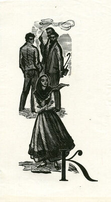 Билль Александра Феликсовна. Лот из трех эскизов обложки и 12 буквиц к книге М. Горького «Сказки об Италии»